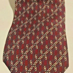 BERT PULITZER  MENS NECKTIE SILK BURGUNDY TIE